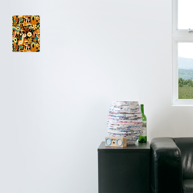 Retro Floral Peace Pattern by The WYLD Tribe